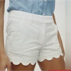 J.by J.Crew White Scalloped Shorts